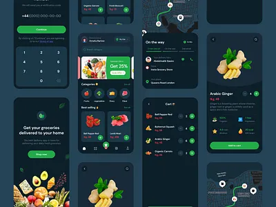 Grocery App 🥦 adobe delivery design figma grocery ui uidesign uiux ux uxdesign