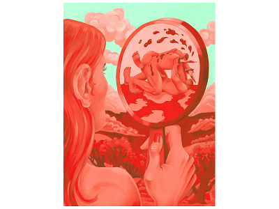 Oh, Right (Slime and Punishment) art contemporary art fine art gouache painting personal work portrait surreal