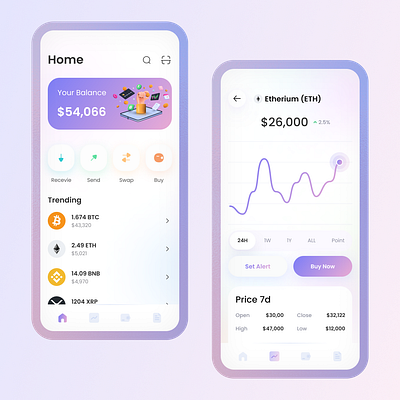 Crypto App app branding cr design icon illustration logo minimal mobile nft typography ui ux vector web web3