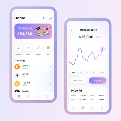 Crypto App Concept app cr design minimal mobile ui ux