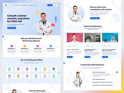 Online Doctor Consulting // Landing Page Design 2022 2022 design trends 2023 trends berlin colorful design colorful landing page colorful ui doctor web doctor website easy landing page landing page medicine landing page medicine web medicine website ui design ui trends