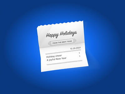 Bbot Holiday Card 2021 design holiday receipt restaurant