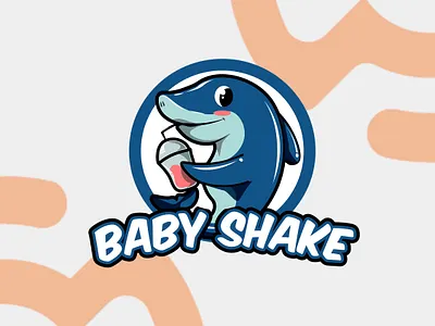 Baby Shake Logo branding design drink graphic design illustration logo shark logo vector