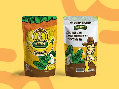 Banana chips, packaging design banan chips branding design graphic design illustration logo packaging pouch design vector