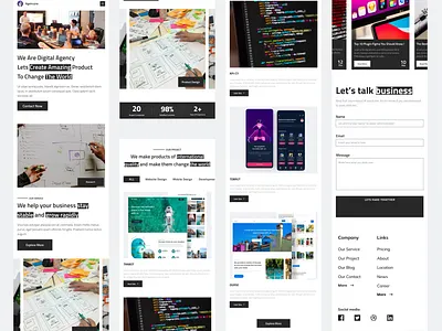 Agencyna | Responsive Mode agency app black clean design landing page minimalist mobile responsive ui ux website