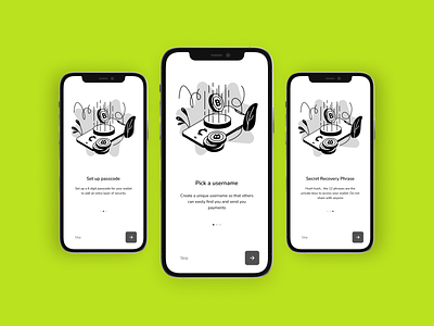 Crypto Wallet Onboarding android app blockchain colours crypto design onboarding ux wallet