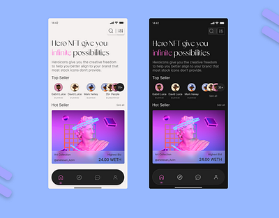 NFTs app UI adobe xd app design app design ui clean app design design dribbble best shot figma homepage hospital website design ios app nft nft app xd