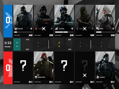 R6S / Score table Redesign app design gameing games graphic design minimal motion graphics pc play r6s shooter ui ux