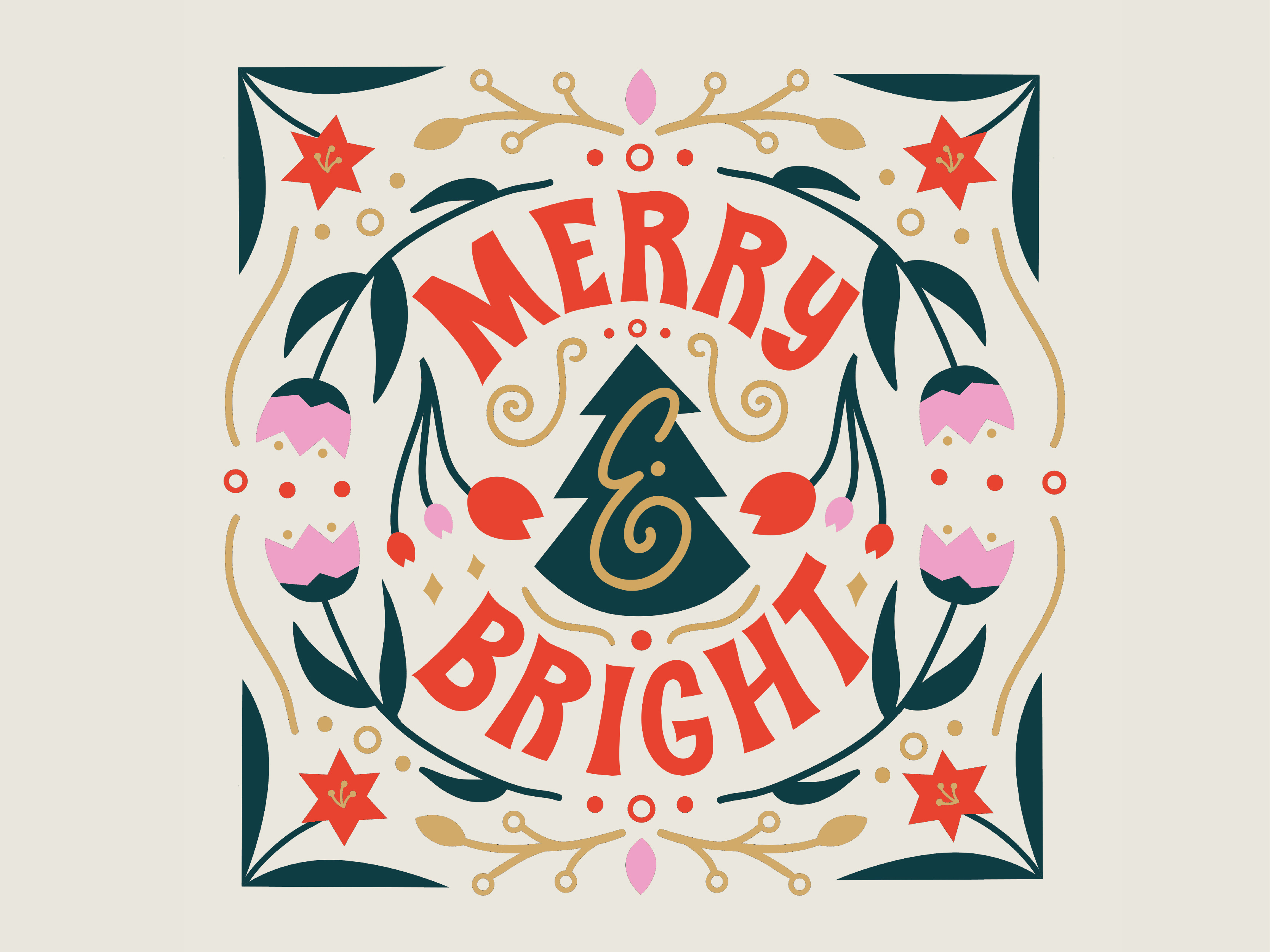 Merry & Bright Holiday Lettering Kit - Design Cuts