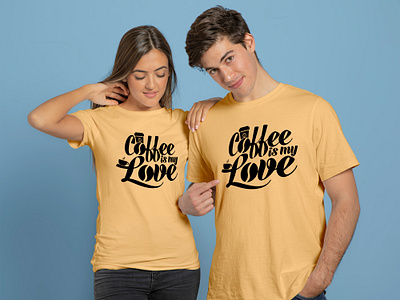 Coffee is my love typography t shirt design coffee shop massage
