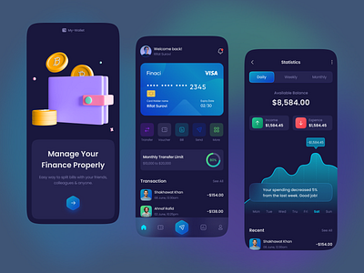 Finance: Mobile Banking App app app design banking banking app credit card finance finance analytics fintech app ios management app minimal money transfer onboarding piqo product design ui ui design ux ux design wallet