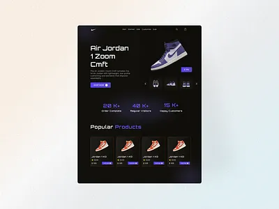 Shoes Landing Page UI Design app branding design illustration illustrator logo music ui ux vector