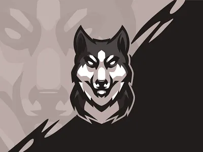 Husky dog esport gamer gaming husky logo wolf