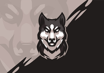 Husky dog esport gamer gaming husky logo wolf