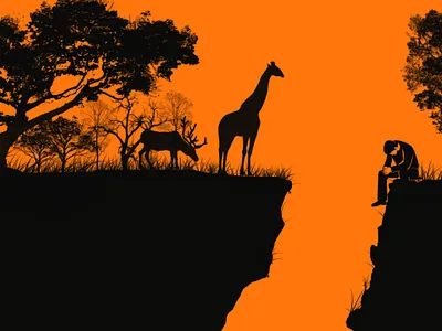 alone man graphic design