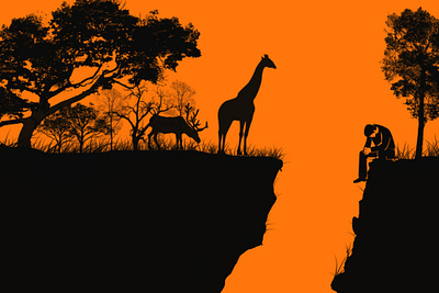 alone man graphic design