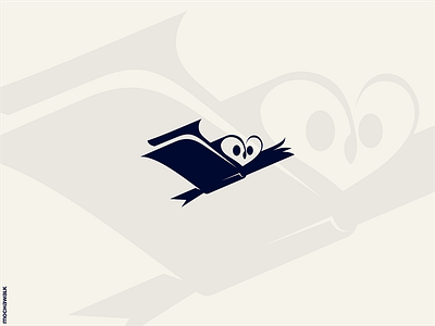 Owl Book Logo animal bird book design education flying iconic logo logodesign logomark night owl story vector wings