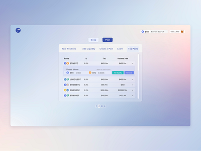 Decentralized Exchange - UI Design bitcoin blockchain cryptocurrency decentralized exchange design dex exchange figma graphic design pool startup swap ui ux wallet web
