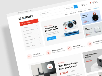 Elemart - Ecommerce Gadget Store creative e commerce ecommerce gadget shop landing page minimal online store product shopify shopping ui uidesign web website woocommerce