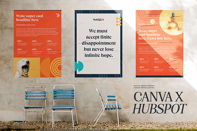 HubSpot Rebrand - Social Media, Digital Ads & more branding canva canva templates corporate identity design digital ads email newsletter design geometric pattern hubspot logo podcast cover social media ads design social media layouts