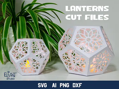 Lanterns Cut Files cut file cutting file design diy home decor lantern mandala mandala pattern motif paper art paper craft svg template