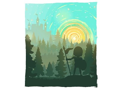 Far away art artwork behance cartoon color creative design digital dribbble fantasy illustration illustrator landscape minimal nature portfolio simple story ui vector