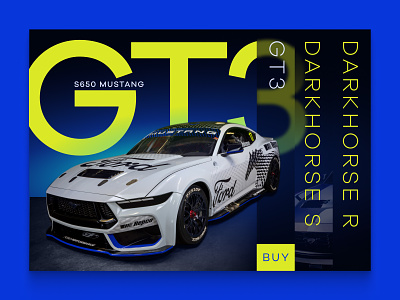 Mustang S650 GT3 car figma ford graphic design mustang typography ui vehicle web design website