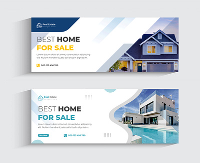 Facebook cover real estate template new unique design
