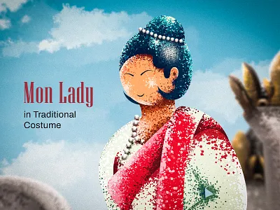 Mon Lady in Traditonal Costume adobe illustrator artwork costume costume illustration dress illustration illustration art illustration design mon myanmar sketch traditional dress vector illustration vectorart