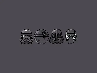 Star Wars character darth vader death star design emoji evil graphic design heads helmets icon icon set illustration kylo ren mask sith space star wars stormtrooper vector villains