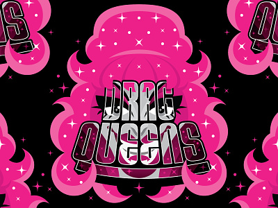 Drag Queens block custom dimension drag hair illustration letter lettering lgbtq queer sparkle texture type wig