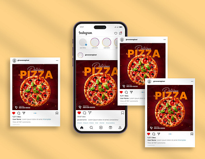 Pizza social media post design creative designer food branding graphic designer pizza poster restaurant restaurant poster design social media design