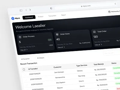 Mpos - Point of Sales Food Restaurant clean dashboard dashboard restaurant food management mobile version point of sales pos product restaurant ui uiux ux web design