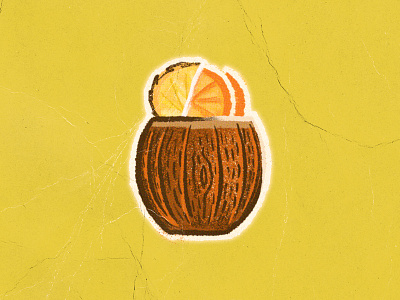 Pain Killer bar branding cocktail coconut design drawing illustration pineapple tiki tropical