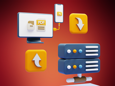 Cloud Transfer 3D Illustration 3d animation app blender branding cloud design graphic design illustration logo motion graphics ui