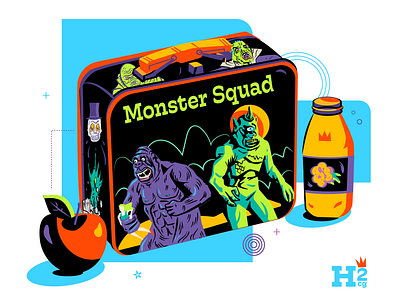 Monster Squad 2022 apple bright color cyclops juice king kong lunch lunchbox lunchpail monster school lunch vampire