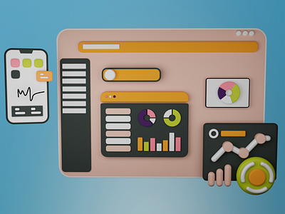 Dashboard 3D Illustration 3d animation app blender branding dashboard dashboard 3d illustration design graphic design illustration logo motion graphics ui