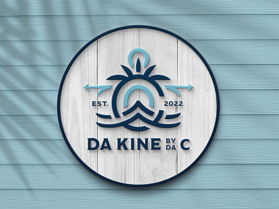 Da Kine By Da C Branding anchor beach blue branding da design hawaiian house kine logo mockup navy ocean palm sea siding sign tree waves wood