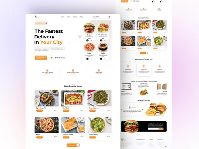 Food Landing Page branding design food landing page food ui design food web ui food web ui design graphic design hero shot home page illustration logo ui ui design uiux design