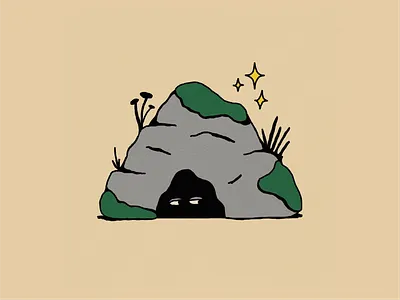 Peachtober Day 1 - Cave cave daily art design drawing challenge flat graphic design illustration illustrator inktober peachtober peachtober day 1 vectober vector