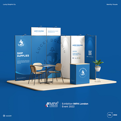 Booth Design for Lucky Dolphin co. by IMPA London Events 2022 adobe illustrator adobe photoshop adobe photoshop cc boothdesign branding branding agency branding design brandingidentity corporateidentity design graphic design graphic designs identity branding identityvisuals illustration logo photoshop ui ux vector