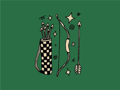 Peachtober Day 5 - Bow archer archery arrow bow bow and arrow daily art design drawing prompt flat graphic design illustration illustrator inktober peachtober peachtober day 5 vecober vector