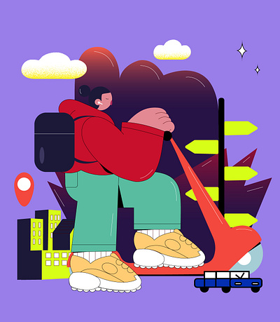 DELIVERY.ai adobe app character characterdesign color delivery deliveryapp design food fooddelivery graphic design illustration illustrator skate