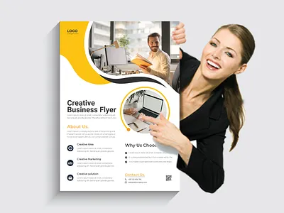 Corporate flyer design template business unique