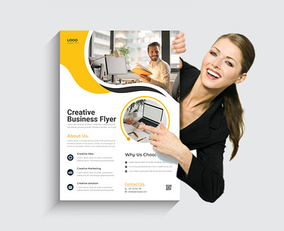 Corporate flyer design template business unique