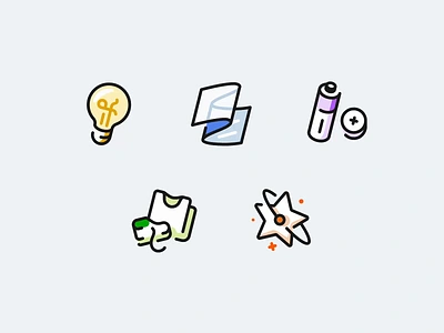 Ridwell Categories app design icon metalab recycling ui