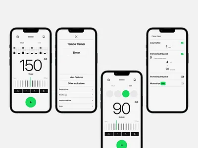 Metronome App app clean minimal mobile design music ui ux ui
