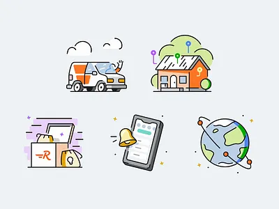 Ridwell Illustrations app design illustration metalab recycling ui