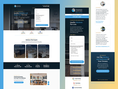 Bath and Kitchen Landing Page advertising b2c bathroom landing page bathroom remodel campaign design digital design home improvement kitchen landing page kitchen remodel landing page mobile conversion ppc marketing ui unbounce ux