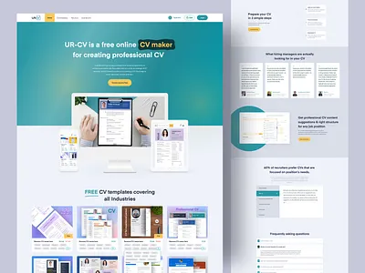 CV builder website UI design cv builder cv maker design designer mobile responsive product design responsive design resume builder ui ui ux design user user interface ux design website